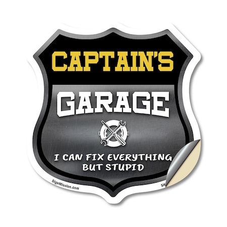 Signmission Captain's Garage I Can Fix Everything But Stupid, 12 Inch X 12 Inch, Vinyl Decal SHI-D-12-490-CAPTAIN