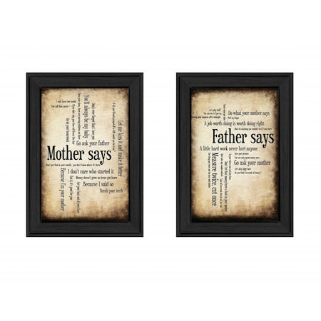 Set Of Two Parents Black Framed Print Wall Art, 2PK