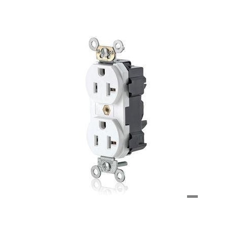 Leviton Straight Blade Receptacle, 5-20R, 20 A, 125V AC, Flush Mount, Self-Grounded M5362-SW
