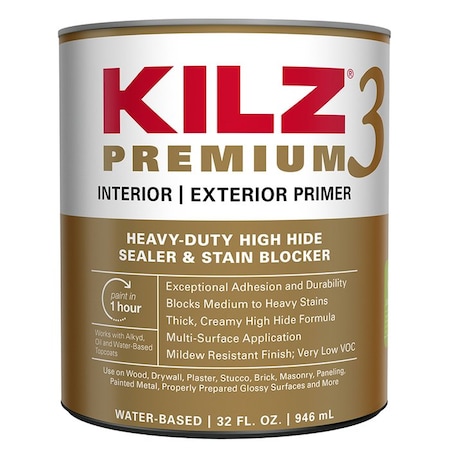 Masterchem 1 Qt 13002 White Kilz 3 Premium Heavy-Duty High Hide Sealer & Stainblocker Interior & Exterior 20002