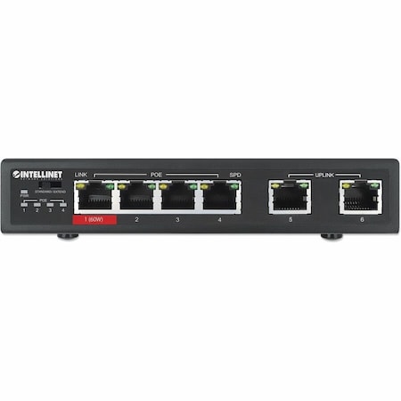 Intellinet Network Solutions 6-PORT FAST ETHERNET SWITCH WITH 4 POE PORTS 1 X HIGH-POWER POE 65W 561686