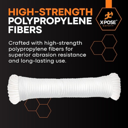 Xpose Safety Braided Cotton Clothesline 8/32inx100ft, 6PK CCL832-100-6-X-S