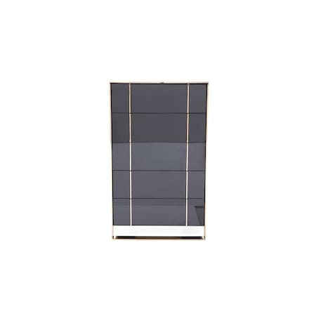 Homeroots 33" Black Gold Manufactured Wood + Solid Wood Stainless Steel Five Drawer Chest 491547