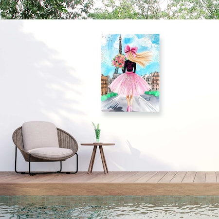 Trademark Fine Art Outdoor Canvas Art Jess Stempel Fashionista II Wall Art for Patios, or Gardens GRL01817-OC1824WR