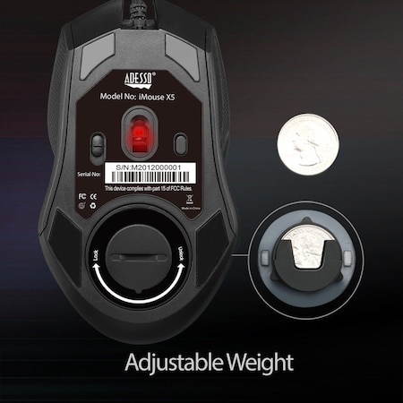 Adesso RGB 7- button illuminated USB Gaming Mouse IMOUSEX5