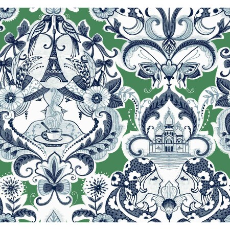 A-Street Prints Sadie Green Parisian Damask Wallpaper 2973-90887