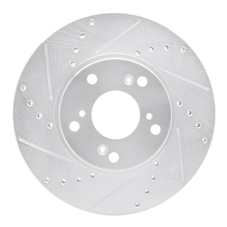 Dynamic Friction Co DFC Brake Rotor - Drilled and Slotted - Silver 631-59042L