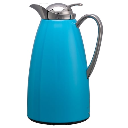 Service Ideas Classy Carafe, Vacuum Insulated Carafe, Stainless Vacuum, 1 Liter, Blue CJZS1BLU