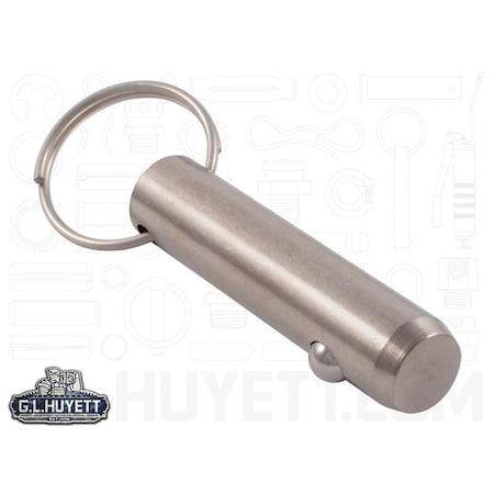 Huyett Detent Pin, 300 Stainless Steel, 0.750 in Dia x 2.000 in Effective Length x 0.757 in Hole Dia DTPS-0750-2000