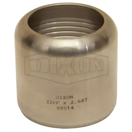Dixon Internal Expansion Sanitary Flow Chief Ferrule, 2 ID x 2-40/64 to 2-43/64 OD in Nominal, 2-11/16 in 32PFX2.687