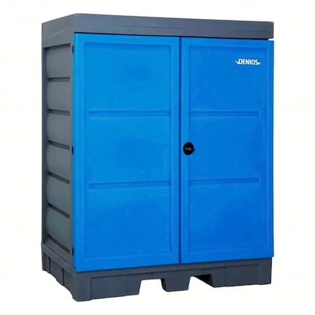 Denios Corrosives Safety Storage Cabinet, 66 gal, 0 Shelves, Polyethylene, 42 in W x 78 in H x 61 1/2 in D K22-0545