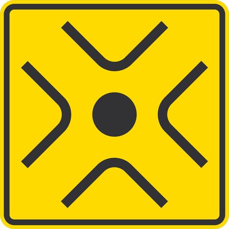 Lyle Circular Intersection Symbol, 30x30, Non-Reflective, Yellow G-15491-NA_30x30