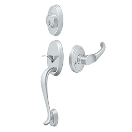 Deltana Riversdale Handleset With Chapelton Lever Entry Bright Chrome PRRHCHU26