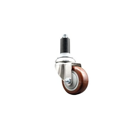 Service Caster 3 Inch 316SS Maroon Polyurethane Wheel Swivel 1-3/8 Inch Expanding Stem Caster SCC-SS316EX20S314-PPUB-MRN-138
