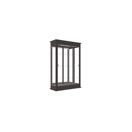 Ghent Lighted Floor Display Case 48x77x18, Sliding Doors, Mirror 691K-MB-EK