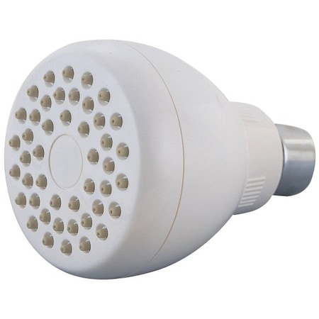 Boston Harbor Shower Head, 1.75 gpm, 1/2-14 NPT Connection, Threaded, 1-Spray Function, Plastic, White B11041WH
