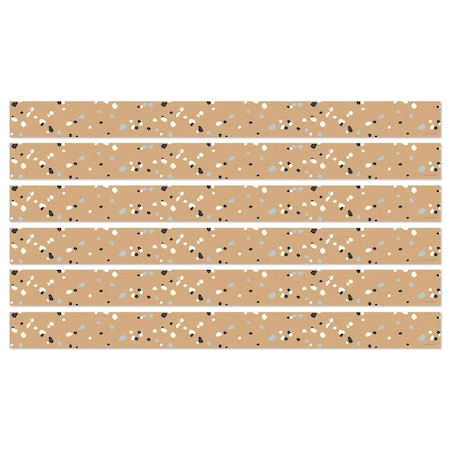 Carson Dellosa We Belong Speckled Kraft Paper Straight Borders Per Pack, 36 Feet Per Pack, 6PK 108496