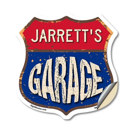 Signmission Jarrett's Garage, 18 Inch X 18 Inch, Vinyl Decal SHI-D-18-383-JARRETT