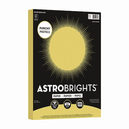 Astrobrights Color Paper - inPunchy Pastelsin Assortment, 24 lb Bond Weight, 8.5 x 11, Lively Lemon, 200PK 91739