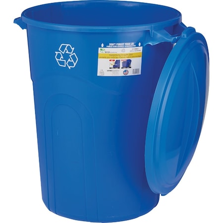 United Solutions 32 Gal. Recycling Trash Can with Lid TI0028