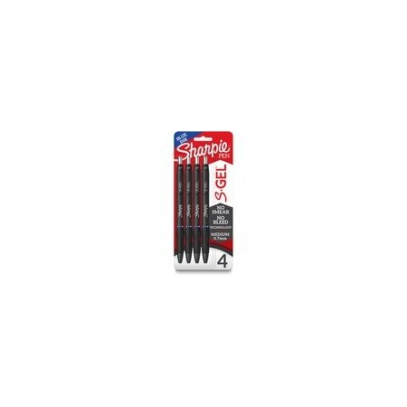 Sharpie S-Gel Pens, 0.7 mm Pen Point, Blue Ink, Gel-based, Black Barrel, 6PK 2096172