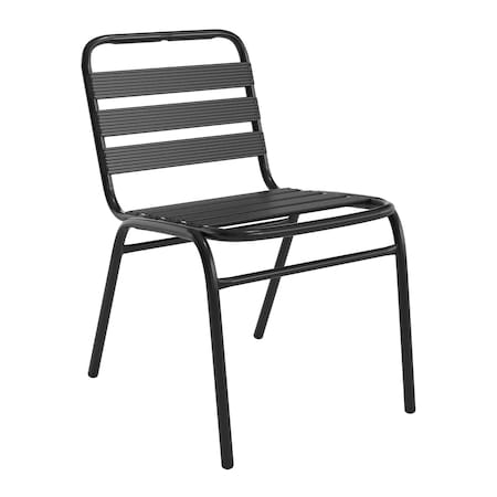 Flash Furniture Commercial Black Restaurant Stack Chair TLH-015C-BK-GG