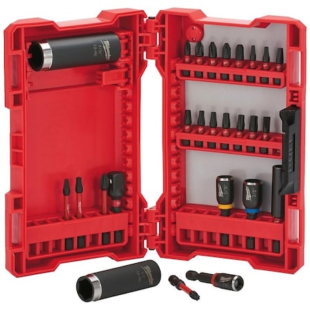 Worldwide Sourcing Milwaukee SHOCKWAVE Impact Duty Drive and Fasten Set, 26-Piece, Steel 48-32-4408