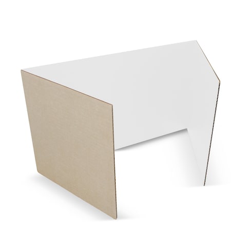 Flipside 18 x 48 Study Carrel White Corrugated Pack of 24 61848-24