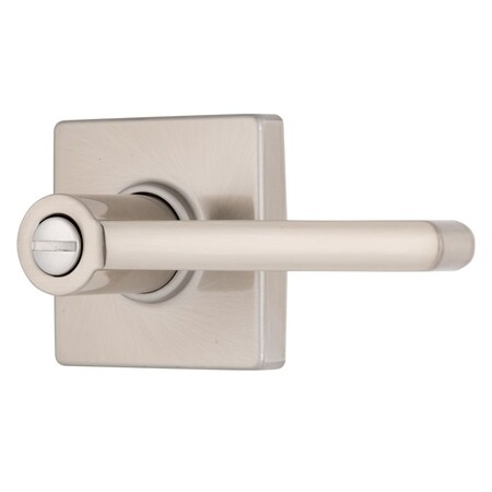 Brinks Mendocino Series Privacy Contemporary Lever Square Rose Satin Nickel Finish E2437-119