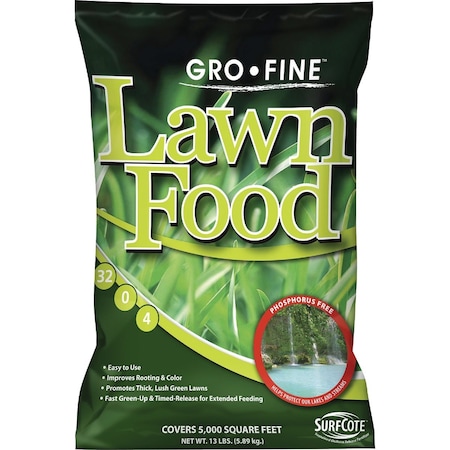 Gro-Fine 13 Lb. 5000 Sq. ' 32-0-4 Phosphorus Free Lawn Fertilizer GF58000
