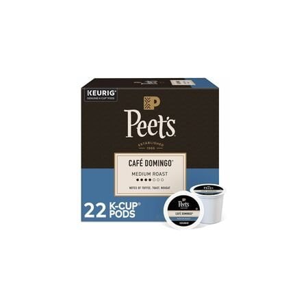 Peets Coffee Peet's Coffee K-Cup Cafe Domingo Coffee - Compatible with Keurig Brewer - Medium - K-Cup - Cafe, 4PK 5000363637