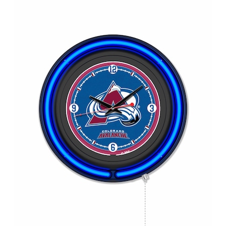Holland Bar Stool Colorado Avalanche 15 Double Neon Wall Clock Clk15BK