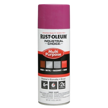 Rust-Oleum Spray Paint, OSHA Safety Purple, Gloss, Solvent, 12 oz 1670830