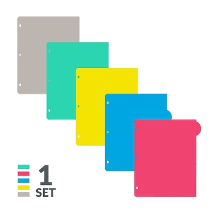 C-Line Products 8-1/2" x 11" Heavyweight Poly Binder Index Dividers, 5/ST, 12ST/BX, 6BX/CT 05730-BX
