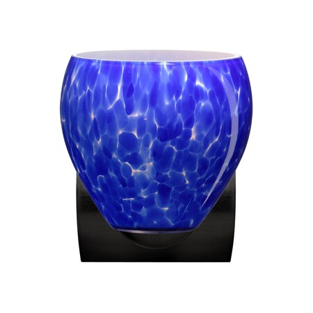 Besa Lighting Besa, Bolla Mini Sconce, Blue Cloud, Satin Nickel Finish, 1x9W LED 1WZ-412286-LED-BK