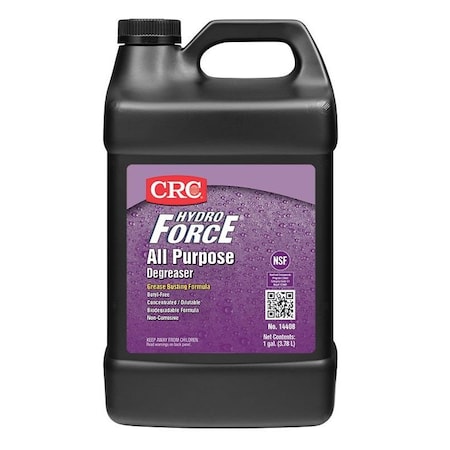 Crc HYDROFORCE ALL PURPOSE NON-FLAMMABLE DEGREASER, 1 GAL BOTTLE, LIQUID, CLEAR/PURPLE 14408