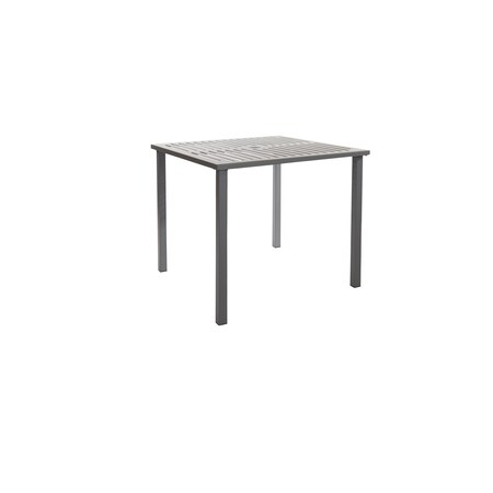 Bfm Seating Daytona 36x36 Dining Height Table - E-Coated - Powder Coated Steel - Soft Gray - With Umbrella Hole SUD3636SGU