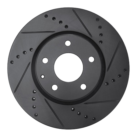 Dynamic Friction Co DFC Brake Rotor - Drilled and Slotted - Black 633-80076R