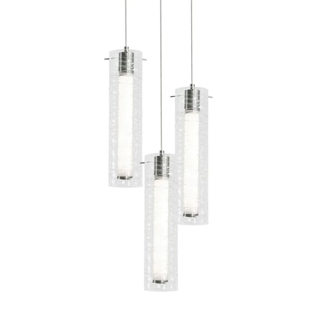 Afx Bari, 3 Light LED Round Pendant, Satin Nickel BRIP04LAJUDSNRND3