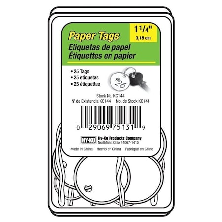 Hy-Ko Key Identification Tag, Paper KC144
