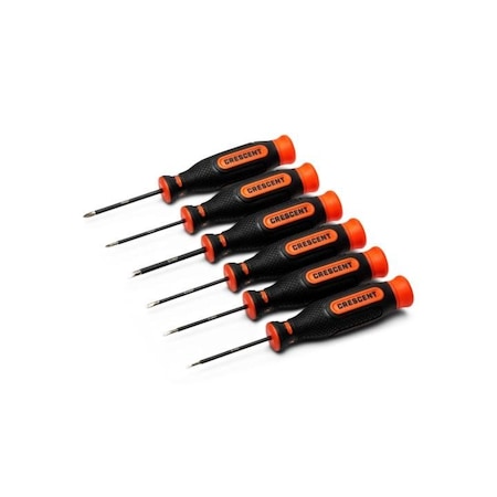 Crescent Screwdriver Set, 6Pc, Precision, Diamond CDTPR6PCSET