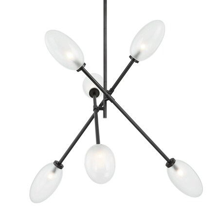 Hudson Valley Lighting Alberton 6 Light Chandelier 52.5 In. Black Brass 5052-BBR