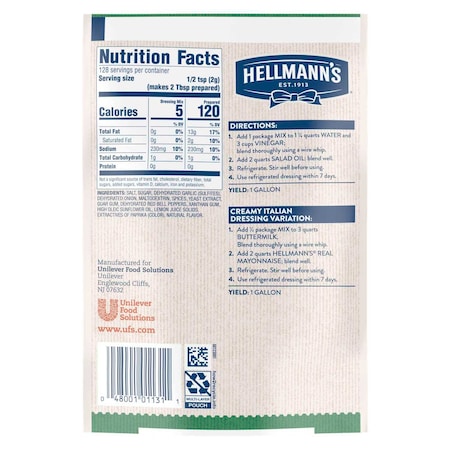 Hellmanns Italian Salad Dressing Dry Mix Pouch, 9.2 Ounce, 12PK 67860203