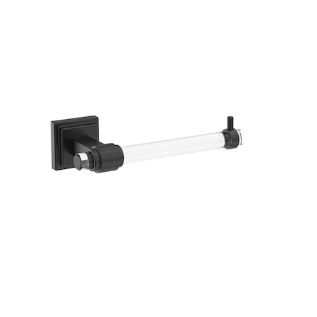 Amerock Glacio Clear/Matte Black Contemporary Single Post Toilet Paper Holder BH36061CMB