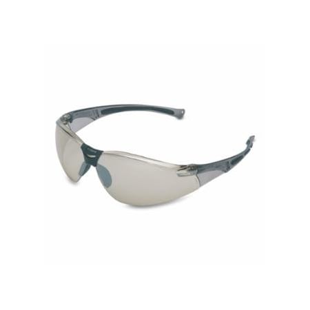 Uvex A800 Series Eyewear, Indoor/Outdoor Lens, Polycarbonate, Hard Coat, Gray Frame 812-A804