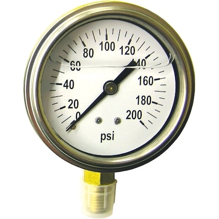Green Leaf Pressure Gauge, Liquid Filled LG 200 1 PK