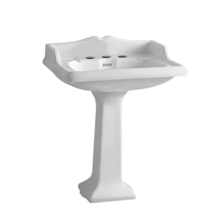 Whitehaus Collection Traditional Pedestal with an Integrated large Rectangular Bowl and Widespread Faucet Drilling AR824-AR805-3H