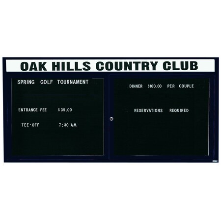 Aarco Illuminated Enclosed Letter Board Directory w/ Bronze Anodized Al Frame and Header, 36''Hx72''W ADC3672HIBA