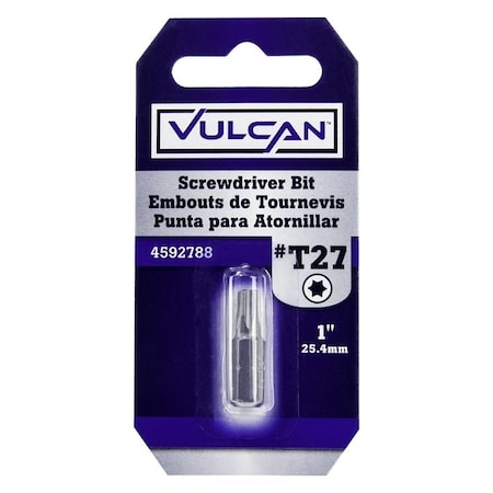 Vulcan Screwdriver Bit, Hex Shank, S2 Chrome Molybdenum Steel 307671OR