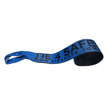 Tie 4 Safe 4'' x 40' Winch Straps w/ Loop End WLL: 5,400 lbs. Blue. TWS44-40-BU-C-1